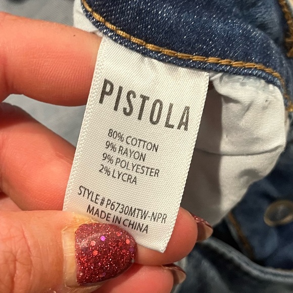 PISTOLA Arielle Skinny Scissor Cut Hem Jeans Mid Rise Light Wash Blue Size 29 - Picture 8 of 11